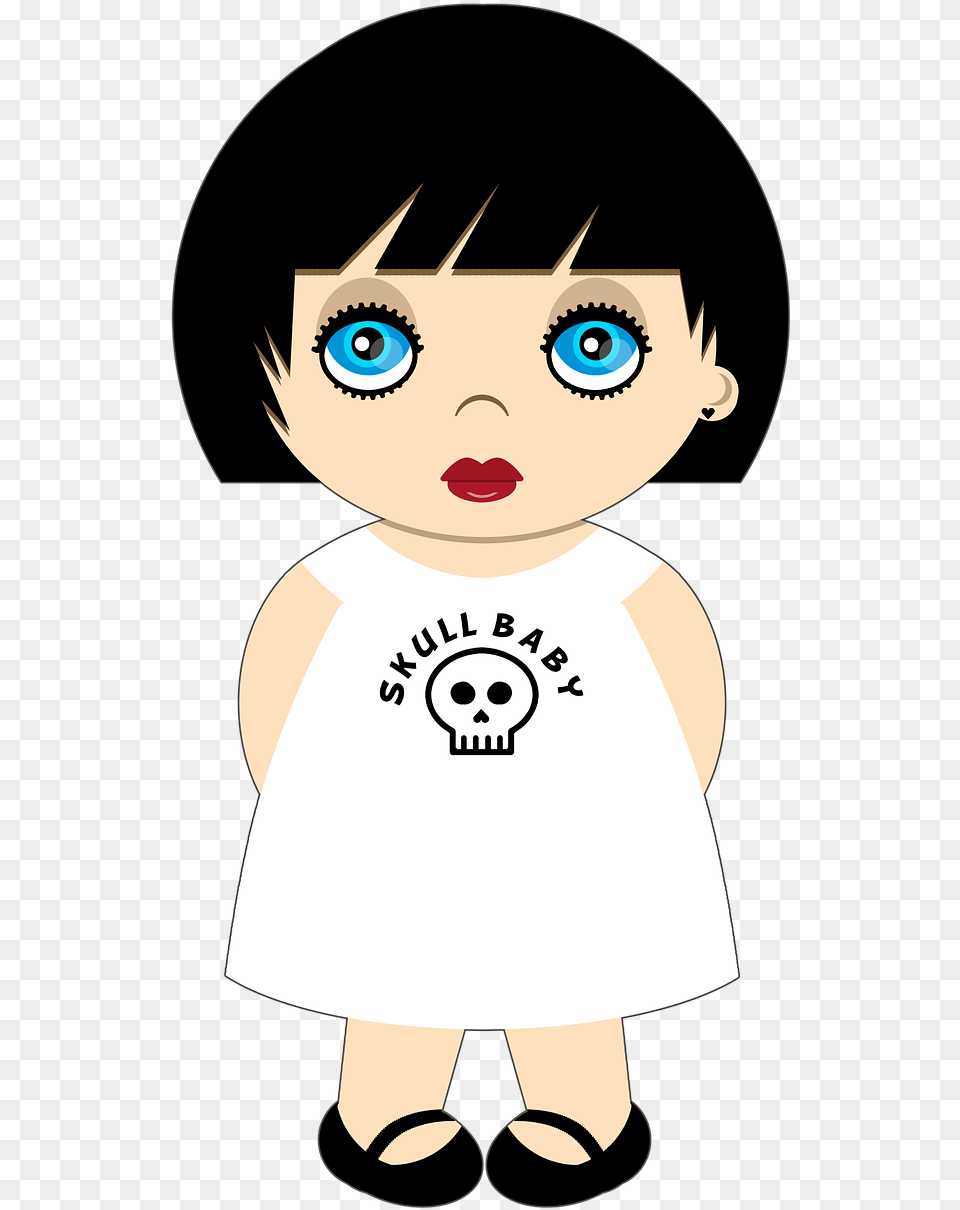 Doll Cartoon Girl Skull Baby Doll Dibujos Animados De Una, Book, Comics, Person, Publication Free Png