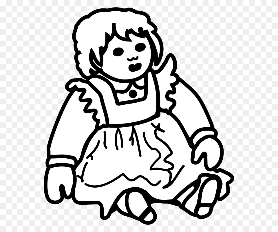 Doll Clipart Line Art, Stencil, Baby, Person, Face Free Png