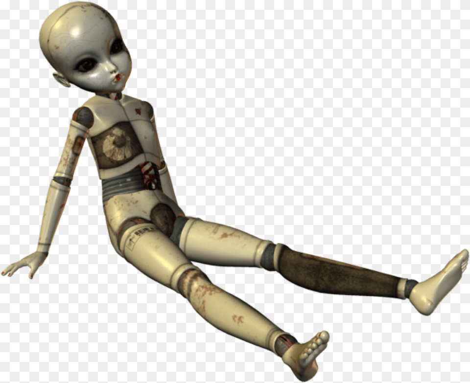 Doll Creepy Freetoedit Ball Jointed Doll, Robot, Mortar Shell, Weapon, Baby Free Transparent Png