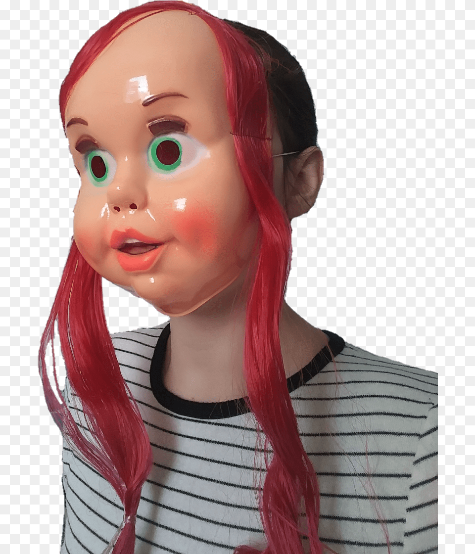 Doll Mask Creepy Horror Vintage Spooky Girl, Adult, Female, Person, Woman Png Image