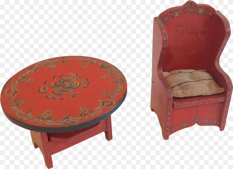 Doll Table And Chairs Fresh 2 Painted Wood Antique Coffee Table, Furniture, Chair Free Transparent Png