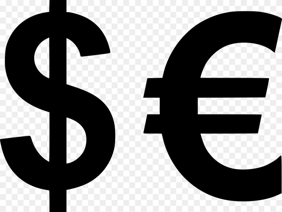 Dollar And Euro Icon, Symbol, Cross, Number, Text Png