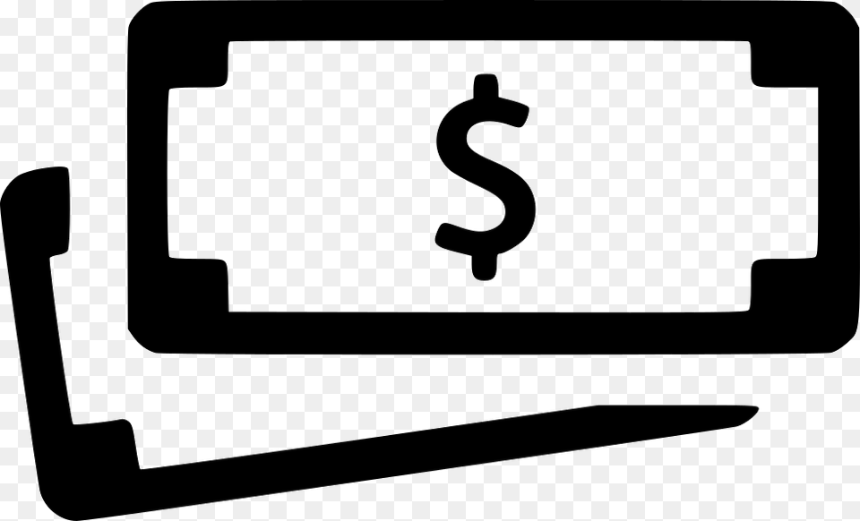 Dollar Bill Black And White Clip Art, Electronics, Hardware, White Board, Text Free Png Download