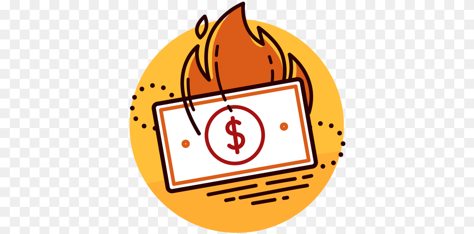 Dollar Bill Burning Icon Transparent, Disk Png Image