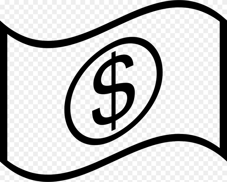 Dollar Bill Clip Art Black And White, Cushion, Home Decor, Text, Stencil Free Png