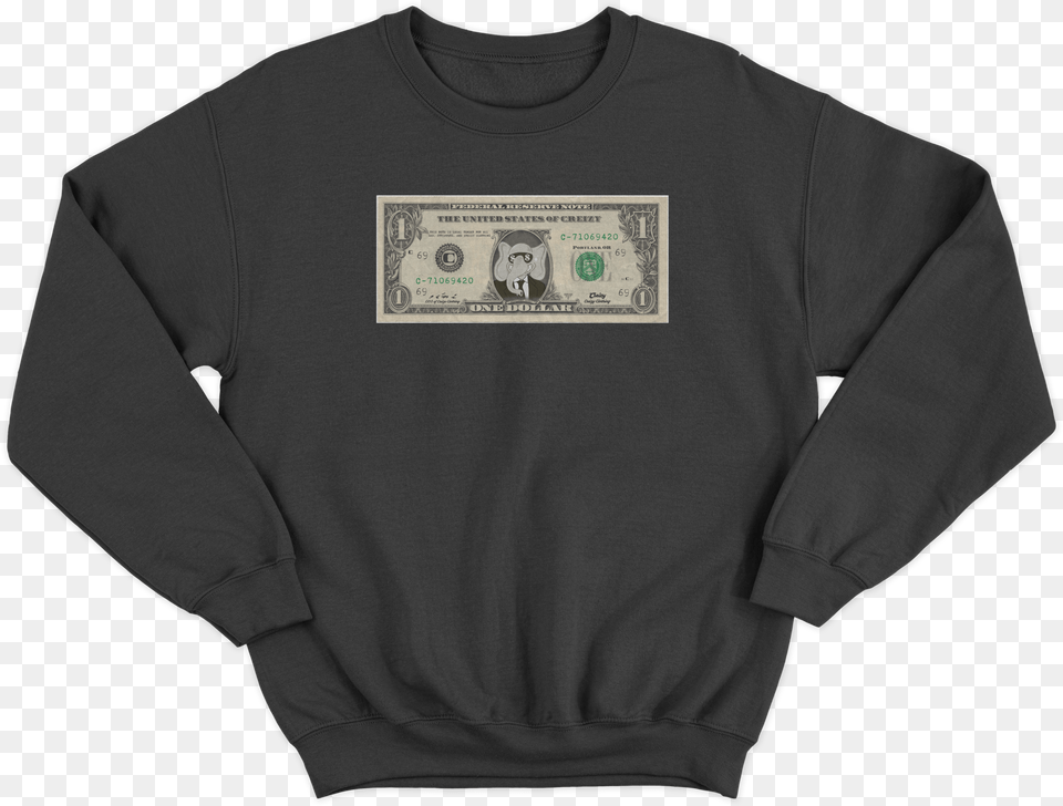 Dollar Bill Crewneck Dior Acdc T Shirt, Clothing, Knitwear, Long Sleeve, Sleeve Free Png Download