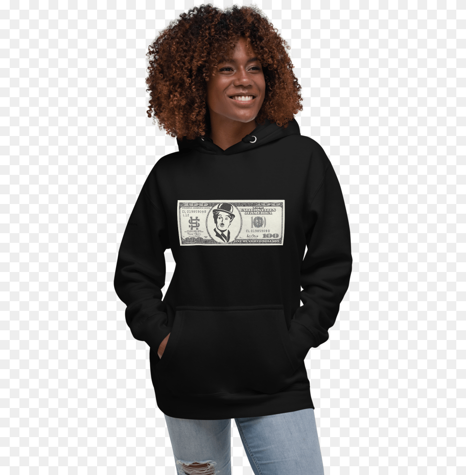 Dollar Bill Hoodie Hoodie, Long Sleeve, Clothing, Sweatshirt, Sweater Png Image
