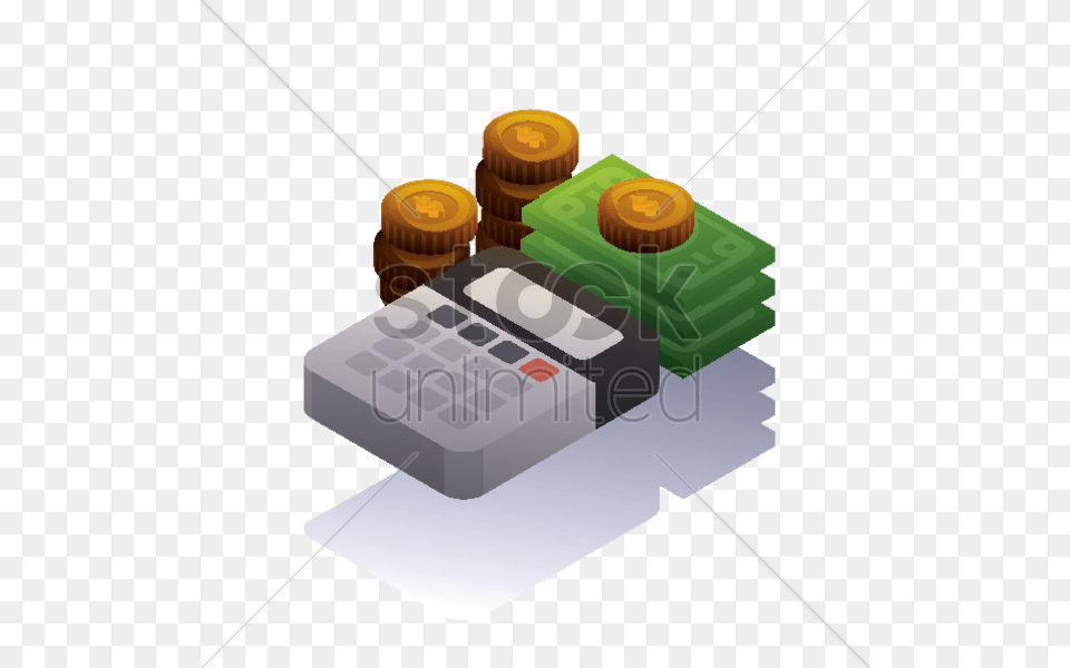 Dollar Bills And Coins With Calculator Vector Image, Computer Hardware, Electronics, Hardware, Weapon Free Transparent Png