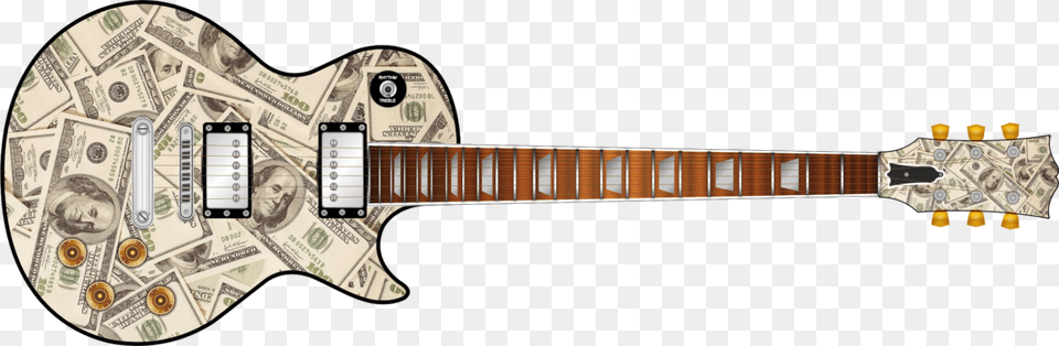 Dollar Bills Guitar Wrap Skin Electric Guitar, Musical Instrument, Electric Guitar, Person, Face Free Transparent Png