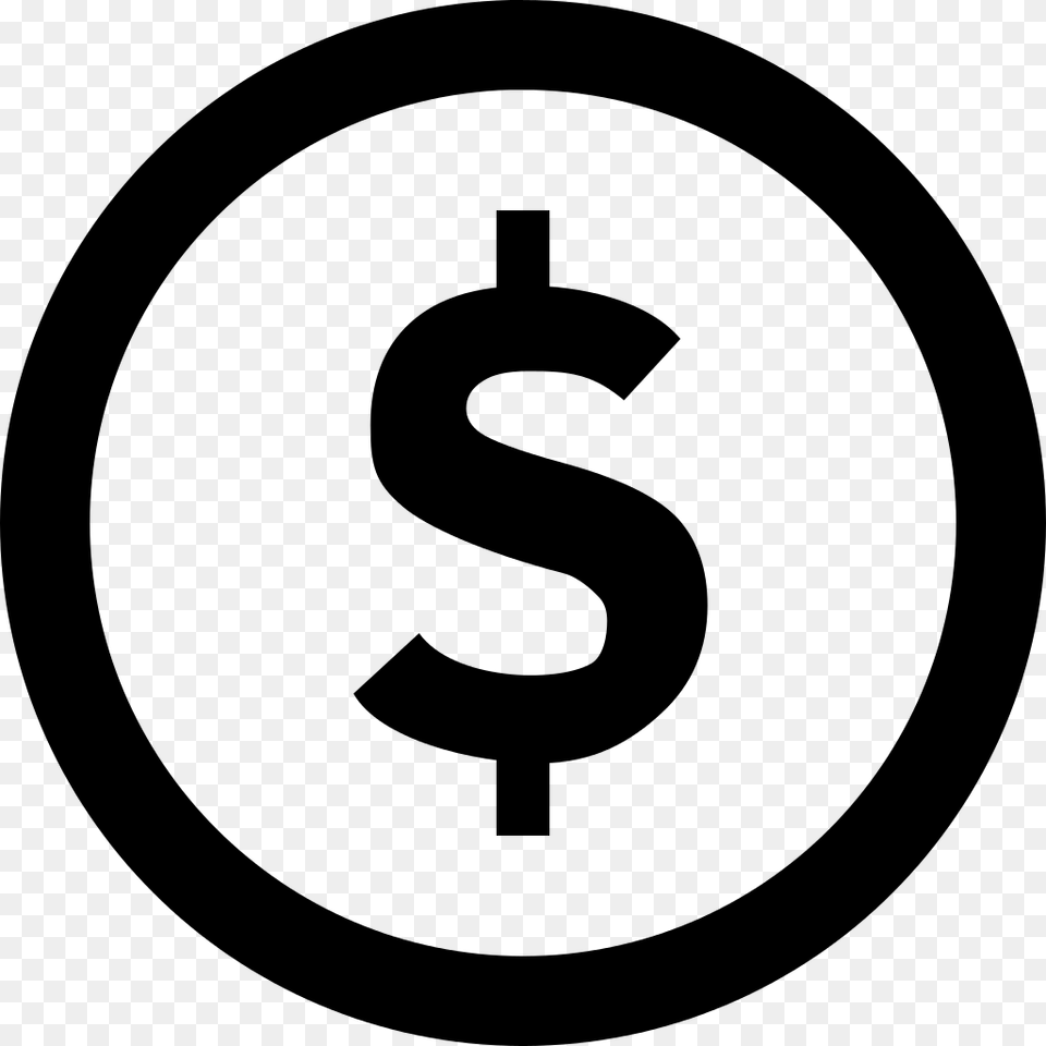 Dollar Black Circle Icon, Gray Free Png Download