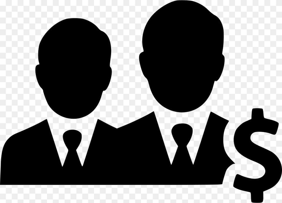 Dollar Businessmen Earnings Income Negotiations Business Dollar Silhouette, Stencil, Person, People, Crowd Free Transparent Png