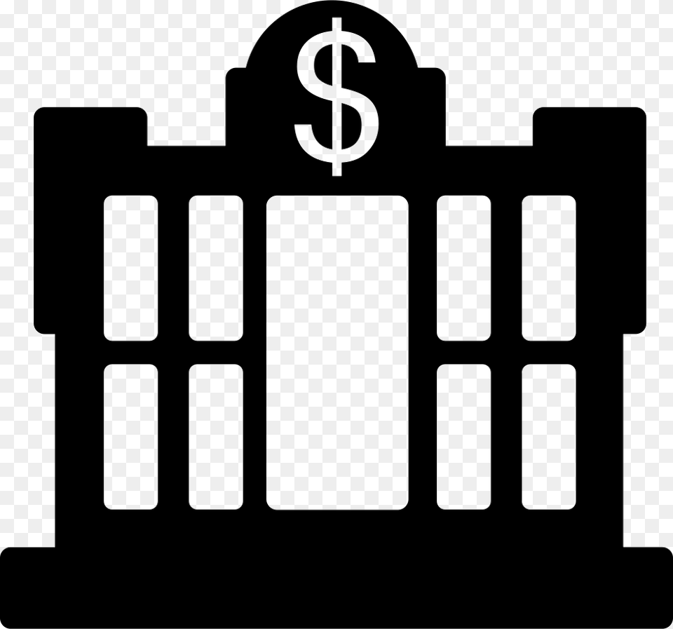 Dollar Central Bank Building Icon Banco, Cross, Symbol, Gravestone, Tomb Png Image