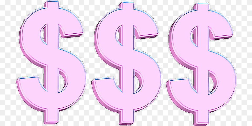 Dollar Clipart Tumblr Money Pink Money Sign Gif, Number, Symbol, Text Png
