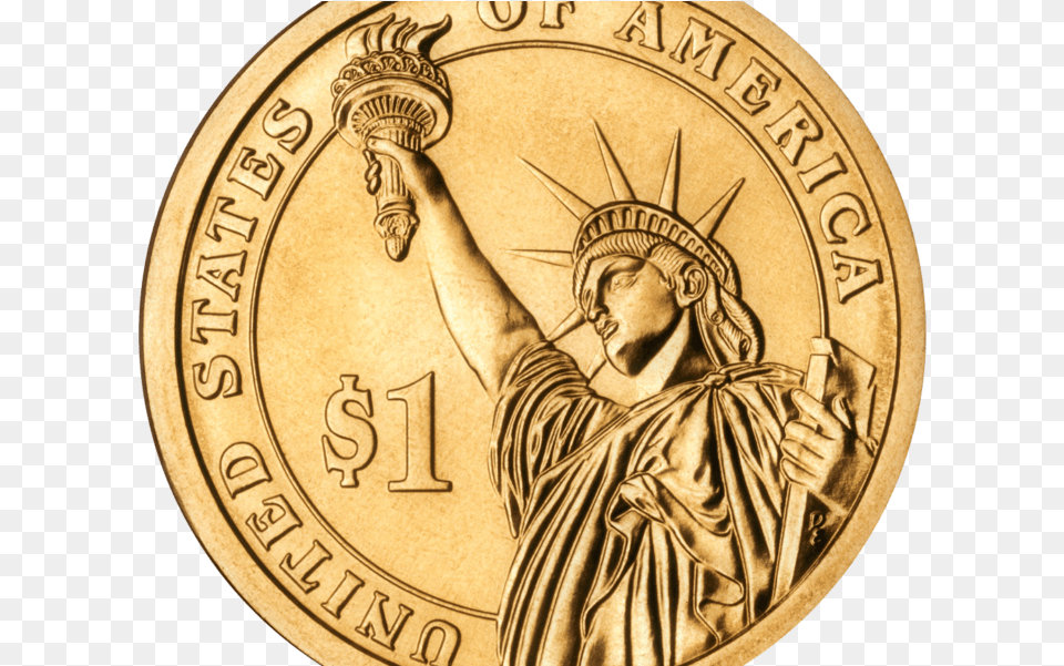 Dollar Coin Image Dollar Coin, Gold, Adult, Male, Man Png