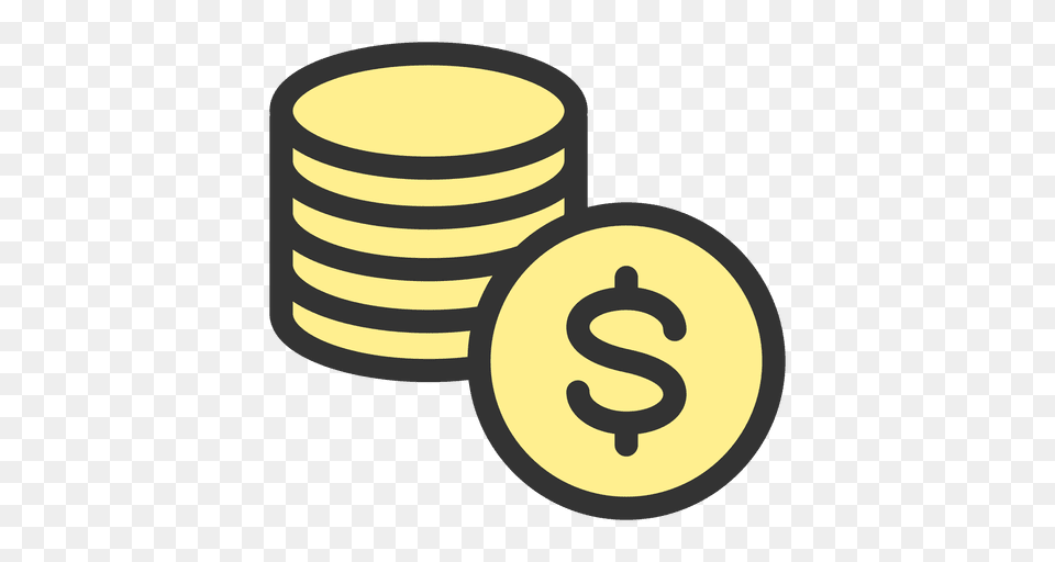 Dollar Coin Stack, Symbol, Number, Text Png