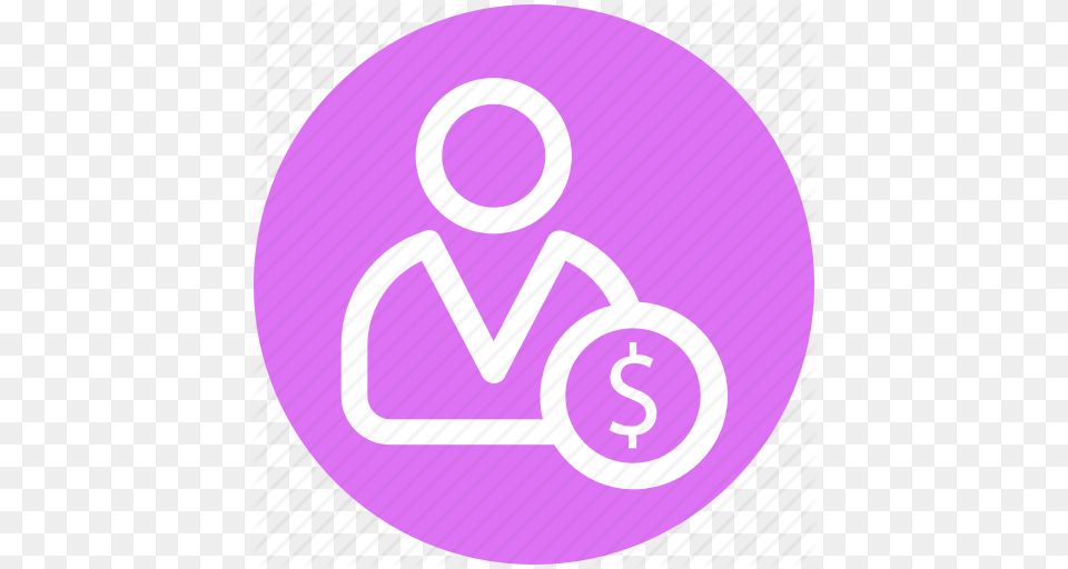 Dollar Dollar Sign Man Money Person User Icon, Purple, Disk, Symbol Free Transparent Png