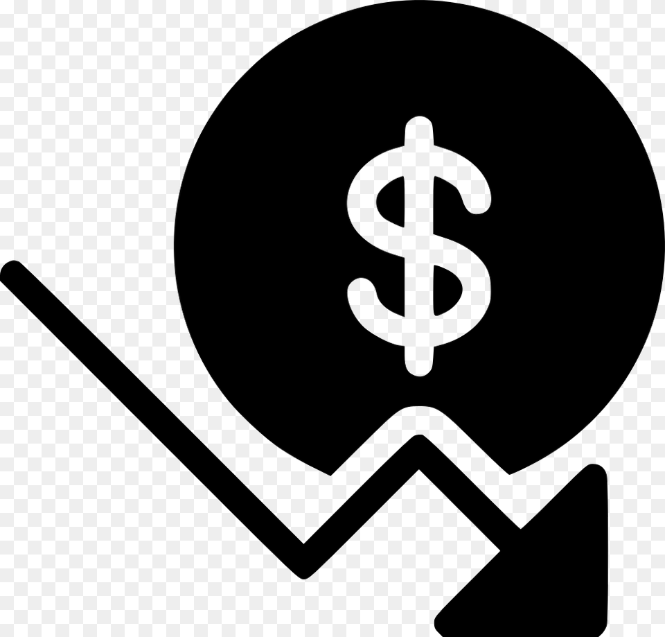 Dollar Fall Inflation Icon, Stencil, Electronics, Hardware Free Transparent Png