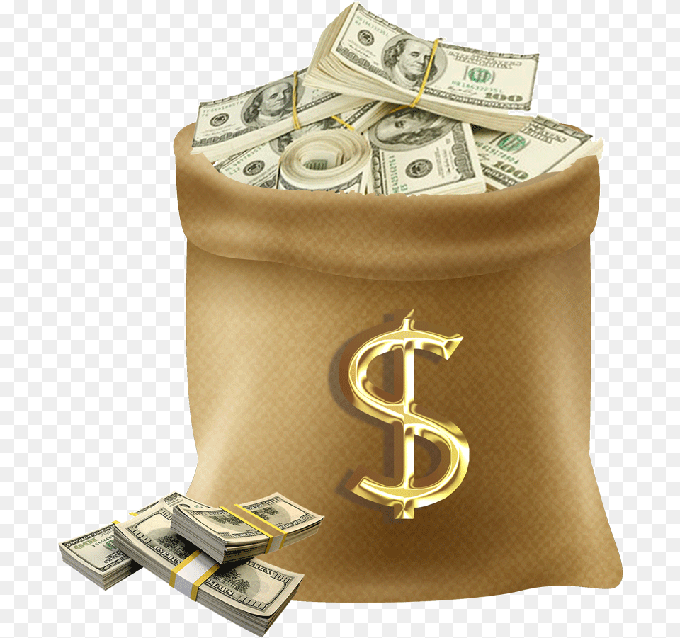 Dollar In Bag Transparent Us Dollars, Person, Money Free Png Download