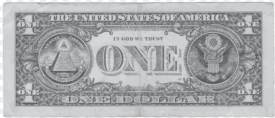 Dollar One Money Back Us Bank Note Finance 1 Dollar Bill Png Image