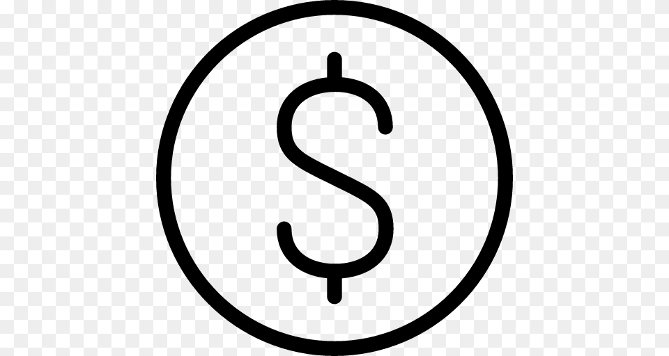 Dollar Sign, Gray Free Png Download