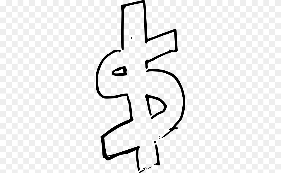 Dollar Sign Cash Clip Art, Stencil, Cross, Symbol, Bow Free Png Download