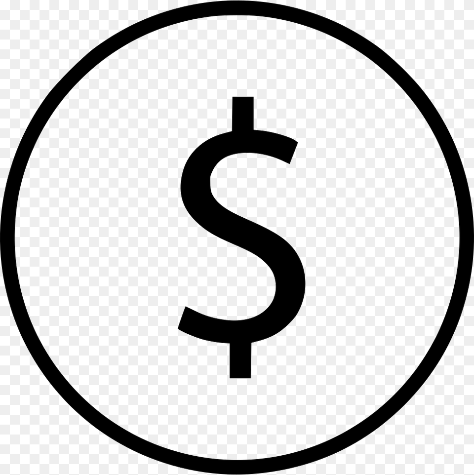 Dollar Sign Circle Icon, Number, Symbol, Text Png Image