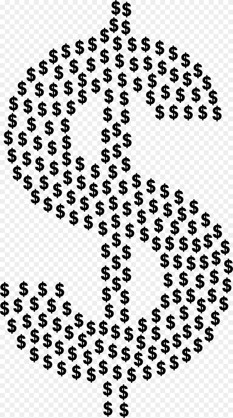 Dollar Sign Fractal Clip Arts Money Sign, Gray Png Image