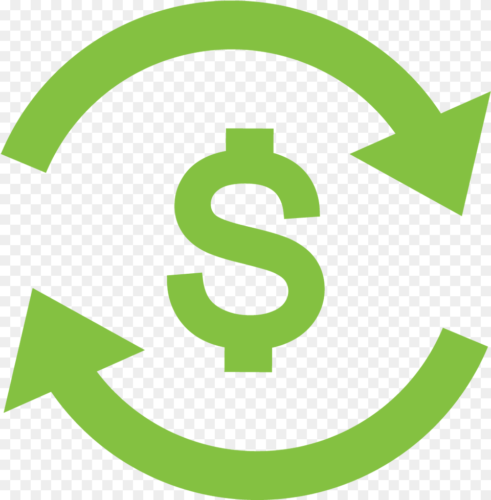 Dollar Sign In Circle Made Of Arrows Dollar Sign With Arrows, Symbol, Recycling Symbol, Text Free Png