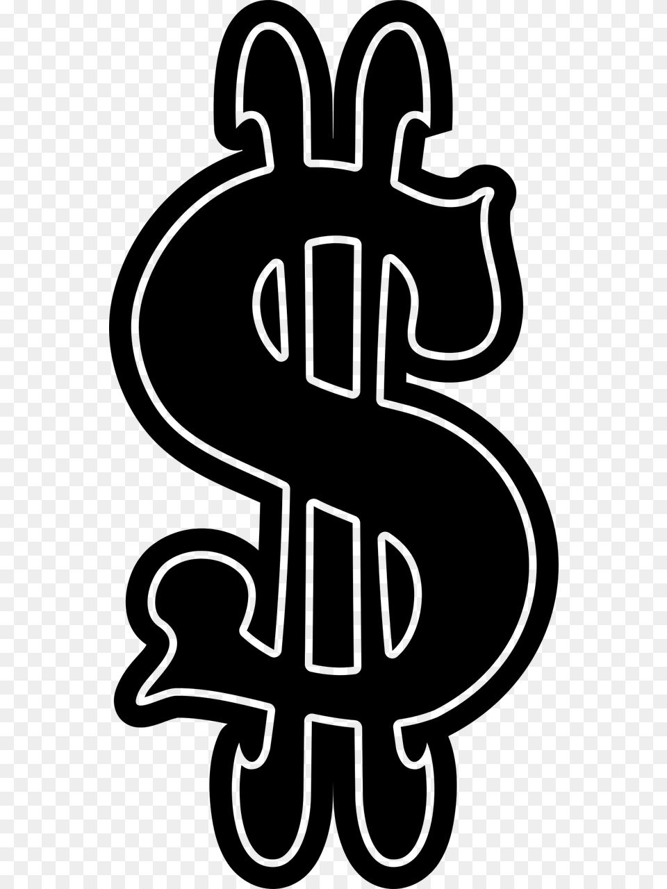 Dollar Sign Money Stencil, Gray Free Png Download