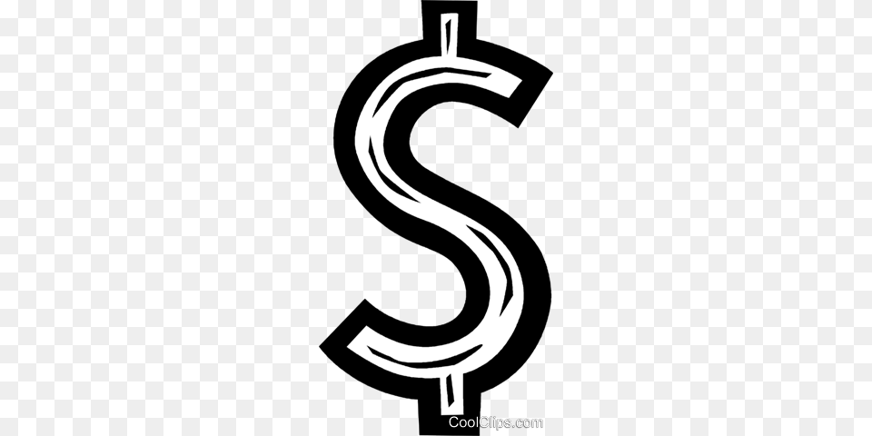 Dollar Sign Royalty Vector Clip Art Illustration, Symbol, Text, Number Free Png