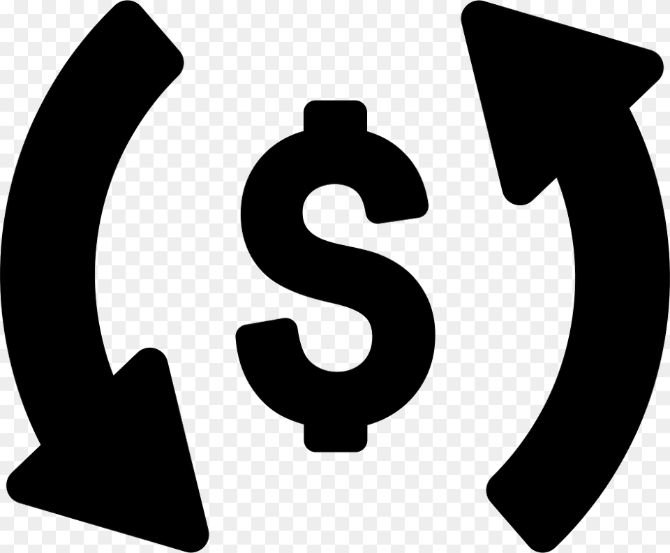 Dollar Sign With Spinning Arrows Comments Dollar Arrow Icon, Symbol, Text, Number, Device Png
