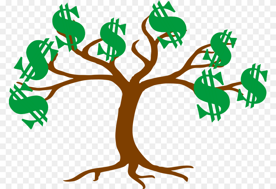 Dollar Signs As Leaves Bare Tree Clip Art, Plant, Person Png Image