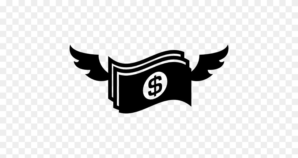 Dollars Money Bills Paper With Wings, Emblem, Symbol, Stencil, Logo Free Transparent Png