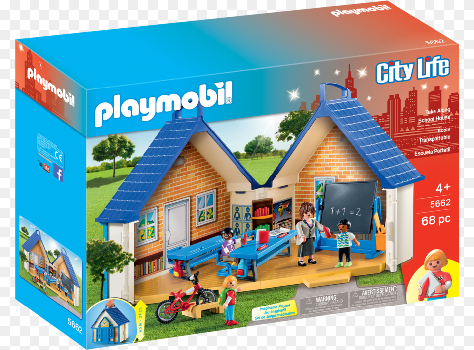 Dollhouse Playmobil Take Along School House, Play Area, Wheel, Machine, Person Free Png