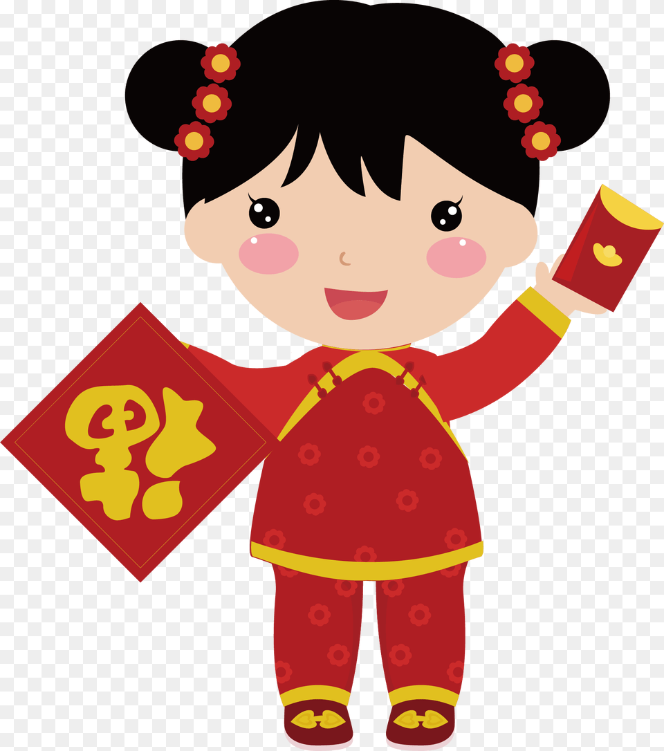 Dolls Clipart Red Doll Chinese New Year Dolls, Baby, Person, Face, Head Png Image
