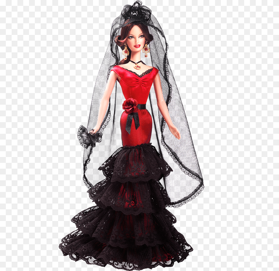 Dolls Collection Images Spain Barbie Doll Hd Wallpaper Barbie Dolls Of The World Spain, Clothing, Dress, Fashion, Gown Png