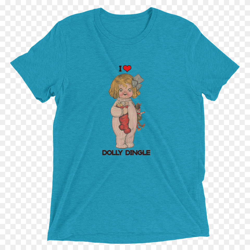 Dolly Dingle Vintage Christmas Pajamas With Stocking Tee Shirt, Clothing, T-shirt, Baby, Person Png Image