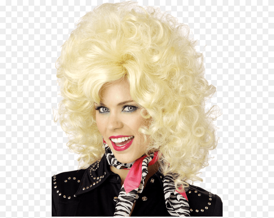 Dolly Parton Curly Blonde Wig Big Blonde Curly Wigs, Adult, Person, Woman, Hair Png