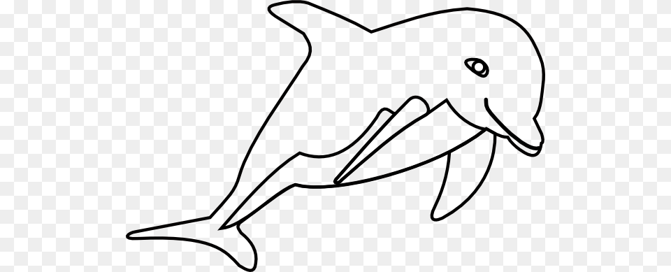 Dolphin Clipart Black And White Cute Dolphin Drawing, Animal, Sea Life, Silhouette, Mammal Free Png Download