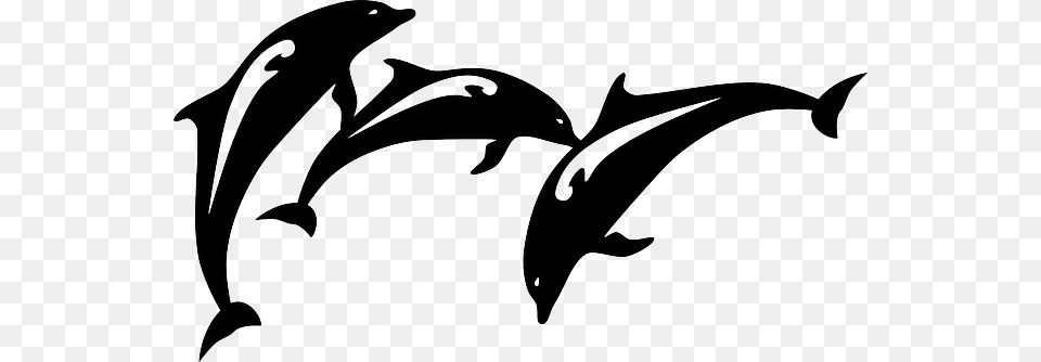 Dolphin Fish Jumping Animal Mammal Silhouette Dolphins Ocean Sea Bathroom Wall Decor Wall Stickers, Sea Life, Shark Free Png
