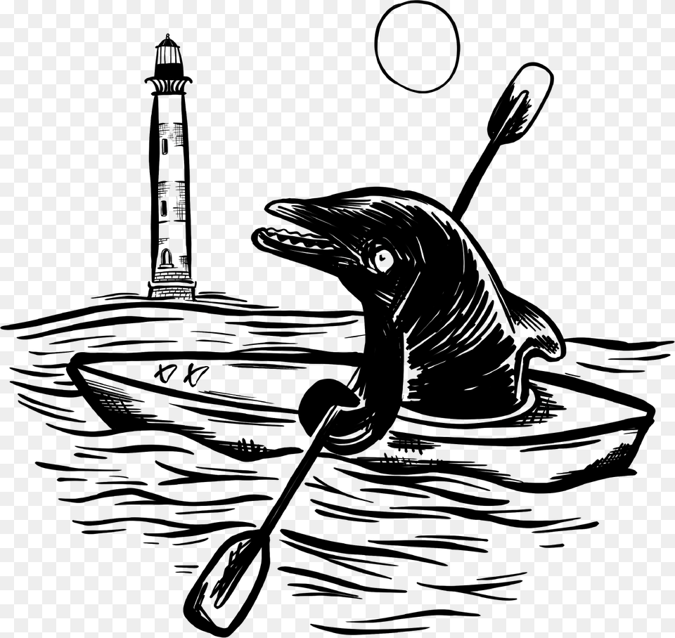 Dolphin Kayaking Illustration, Art, Drawing, People, Person Free Transparent Png