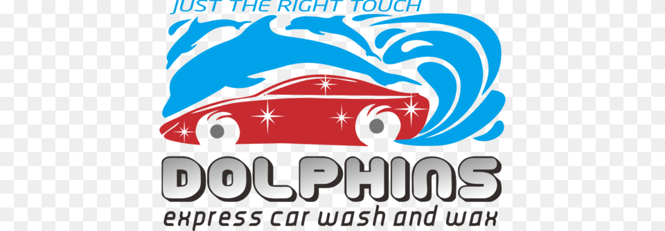 Dolphins Express Car Wash Amp Wax A Logo Monogram Or Car, Poster, Advertisement, Art, Graphics Free Transparent Png