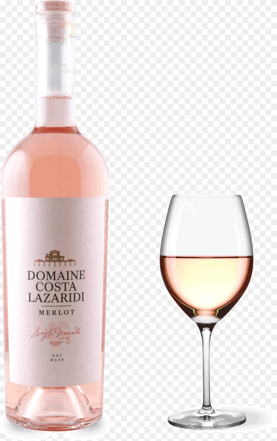 Domaine Costa Lazaridi Merlot, Alcohol, Beverage, Bottle, Glass Free Png