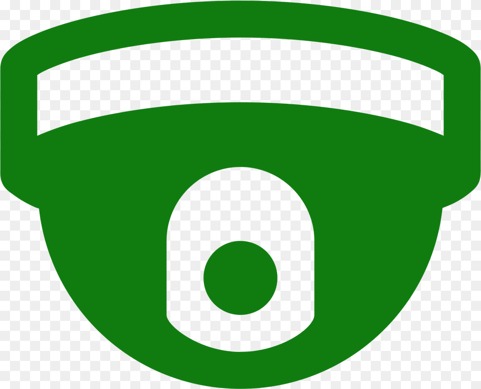 Dome Security Camera Icon Download, Green, Disk Free Png