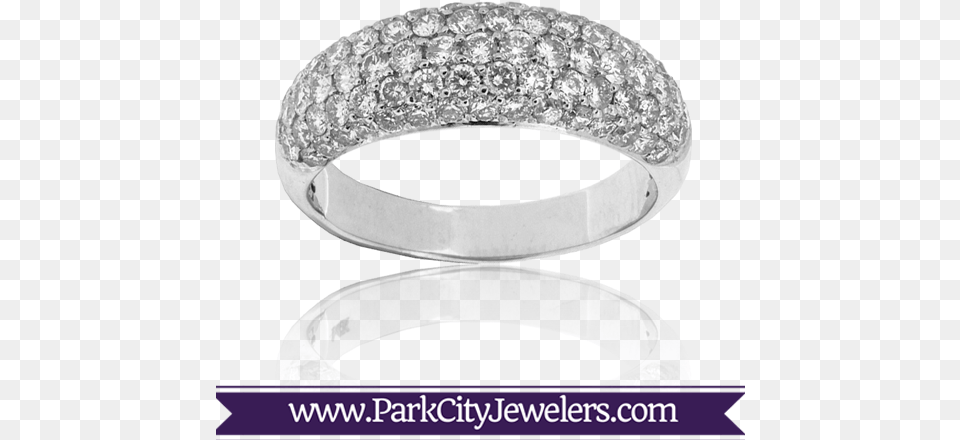 Domed Pave Diamond Band Mountain And Forest Scene Band, Accessories, Jewelry, Ring, Platinum Png Image