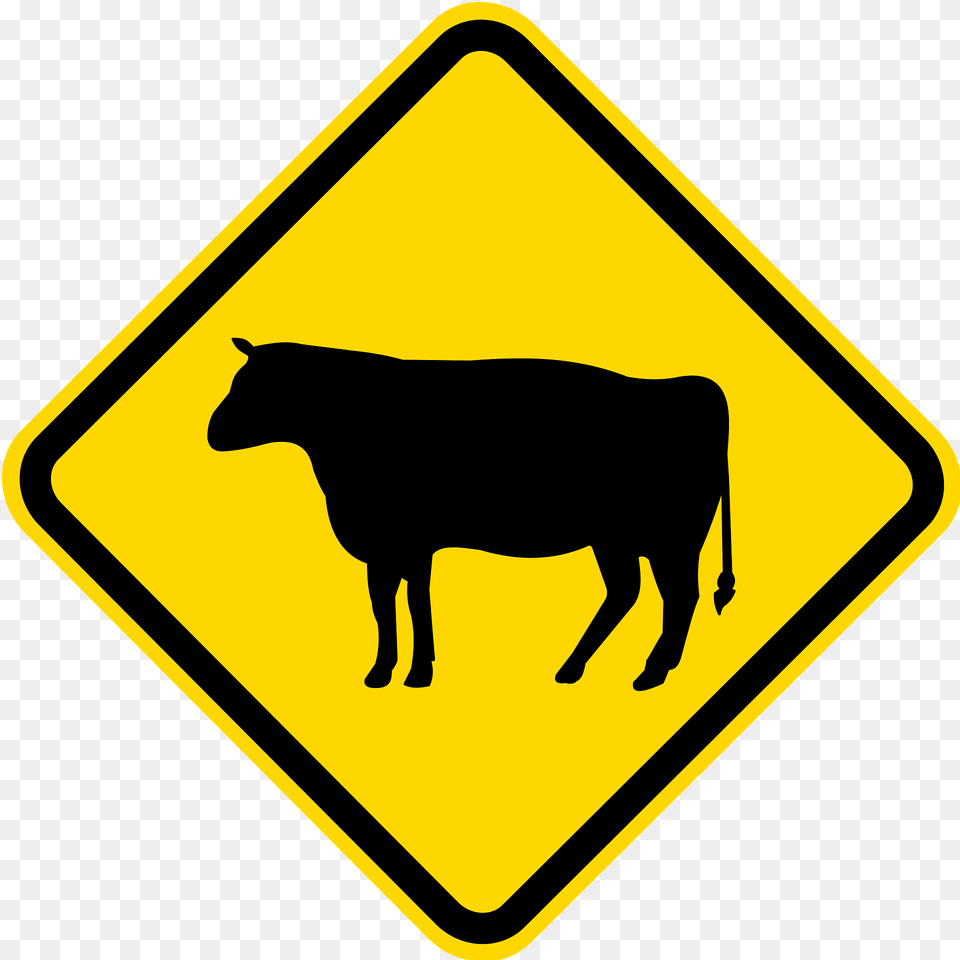 Domestic Animals Sign In Brazil Clipart, Symbol, Road Sign, Animal, Cattle Free Png