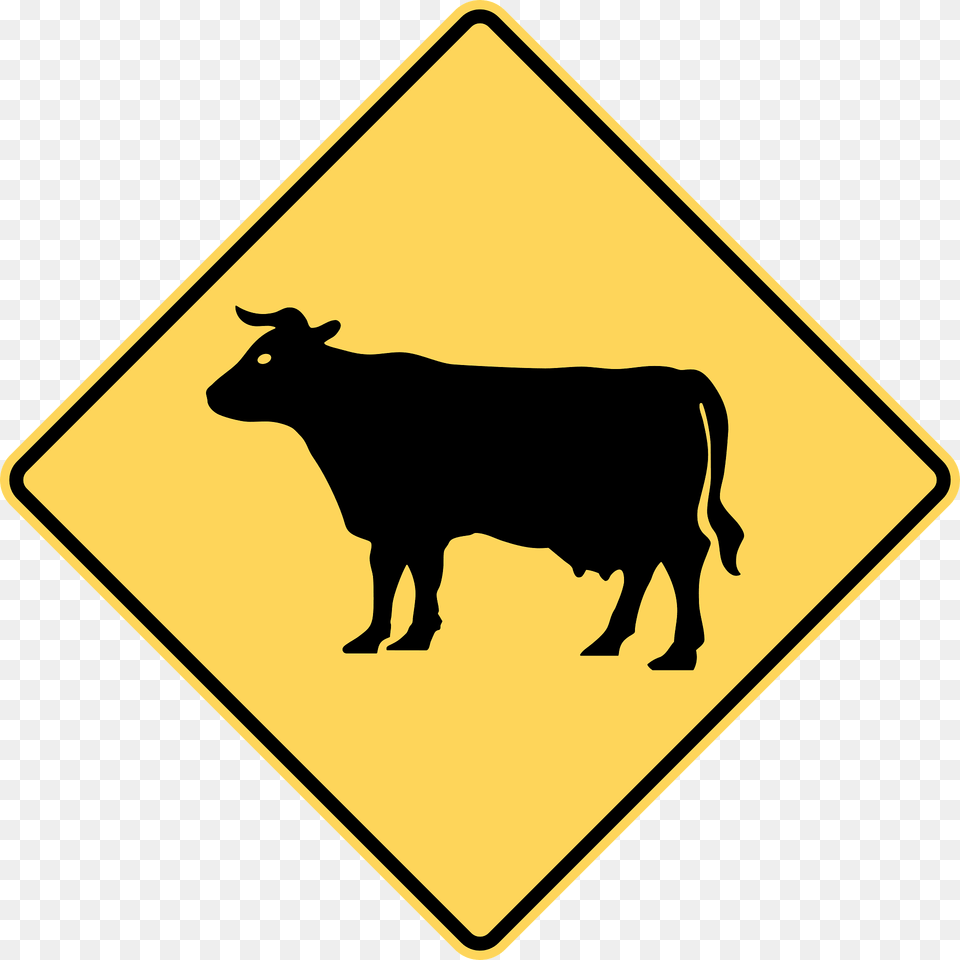 Domestic Animals Sign In British Columbia Clipart, Symbol, Animal, Cattle, Cow Png