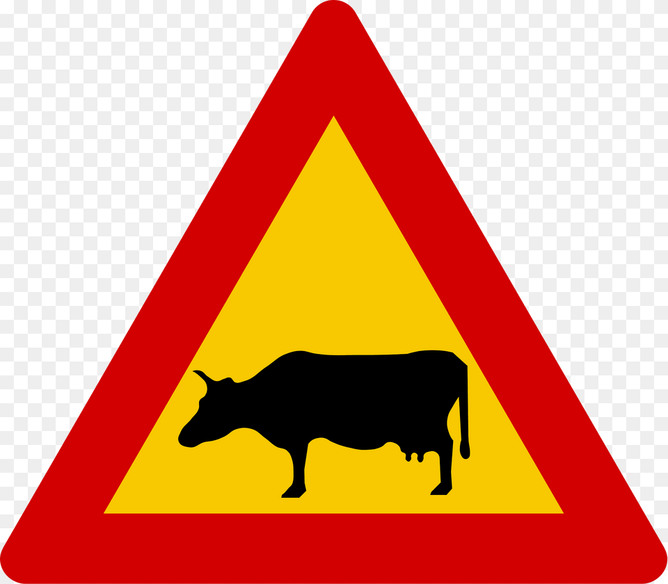 Domestic Animals Sign In Iceland Clipart, Symbol, Animal, Cattle, Cow Png