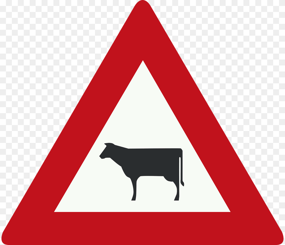 Domestic Animals Sign In Netherlands Clipart, Symbol, Road Sign, Triangle Free Transparent Png