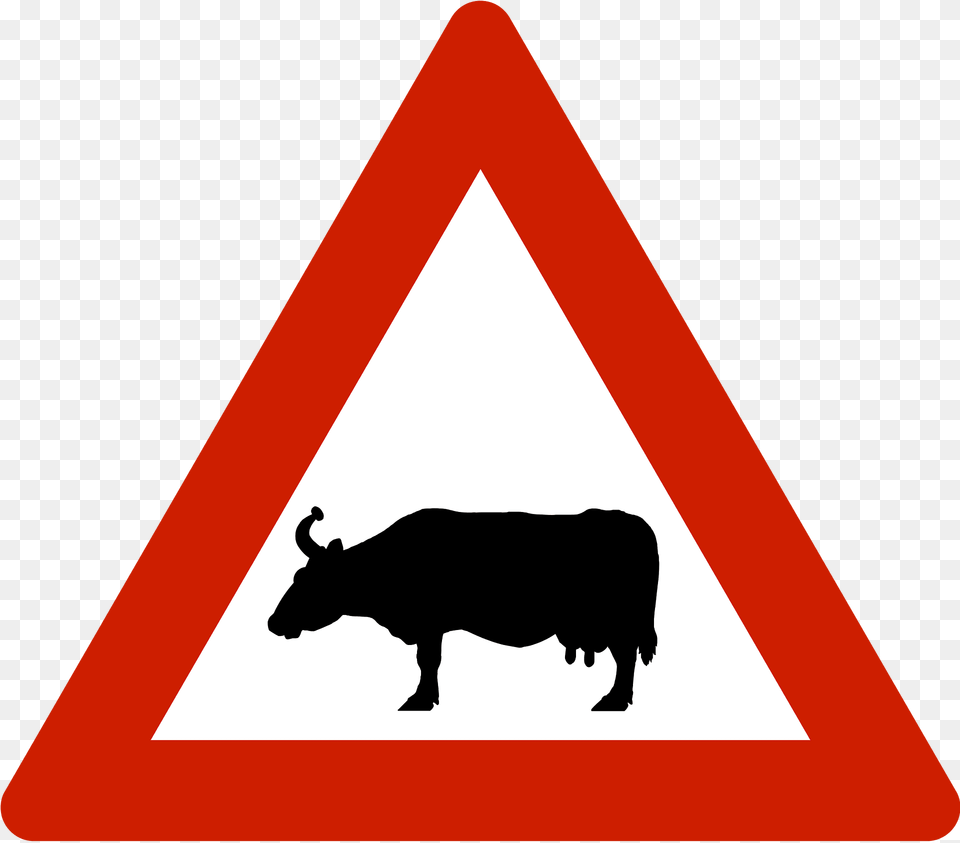 Domestic Animals Sign In Norway Clipart, Symbol, Animal, Cattle, Cow Png Image